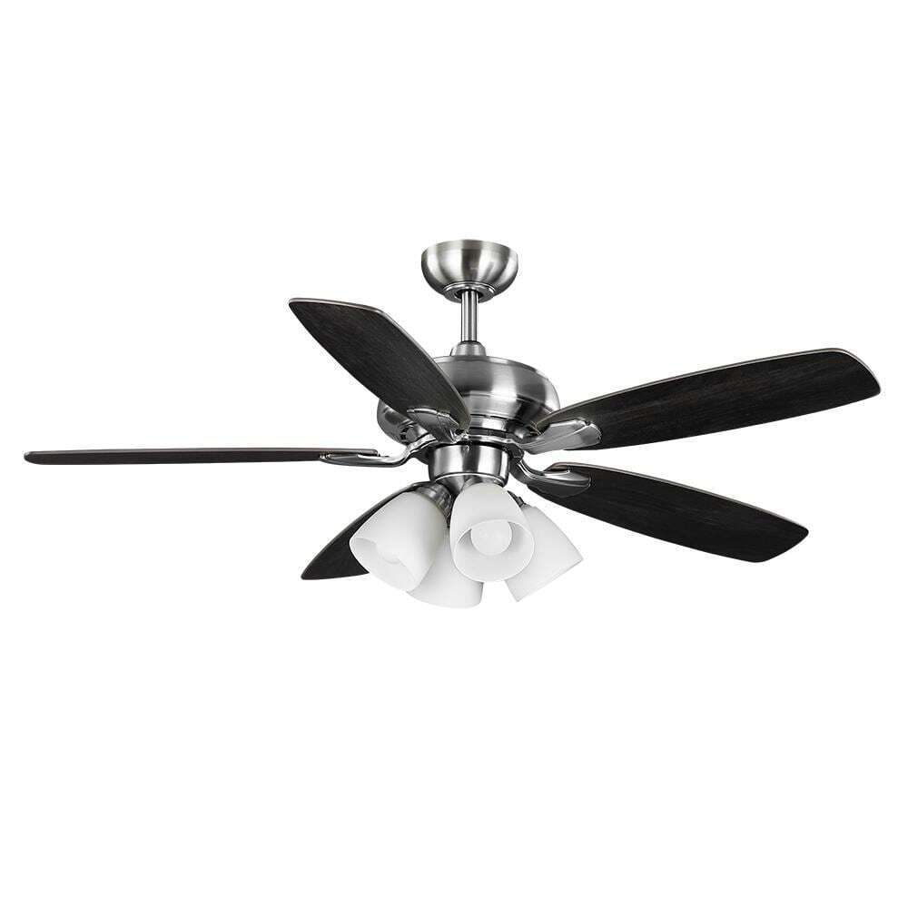 Hampton Bay Hollis 52 in. Indoor LED Brushed Nickel Dry Rated Ceiling Fan