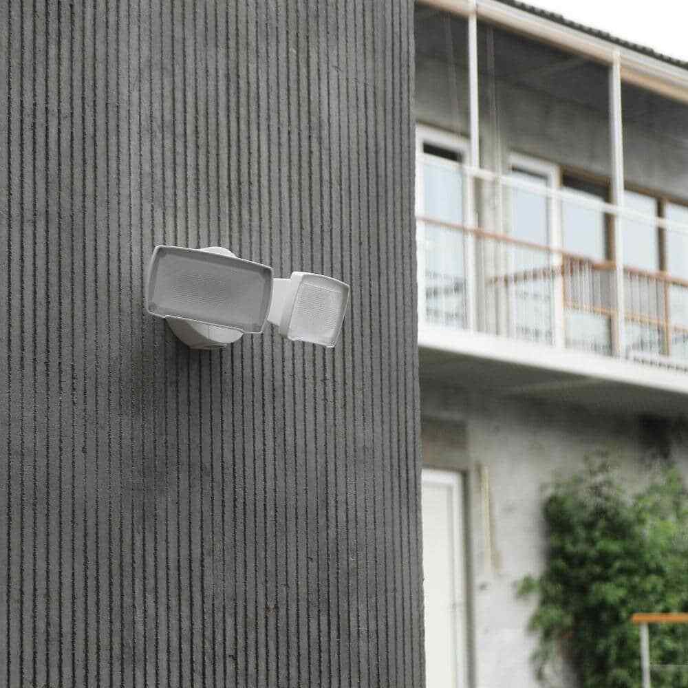 LUTEC 2-Head 300Watt Equivalent Integrated LED White Outdoor Security Area Light