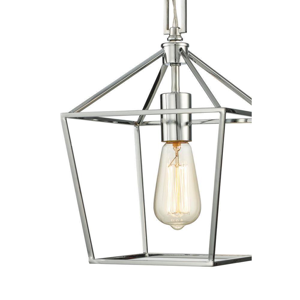 Home Decorators Weyburn 1-Light Chrome Farmhouse Mini Pendant Light Fixture