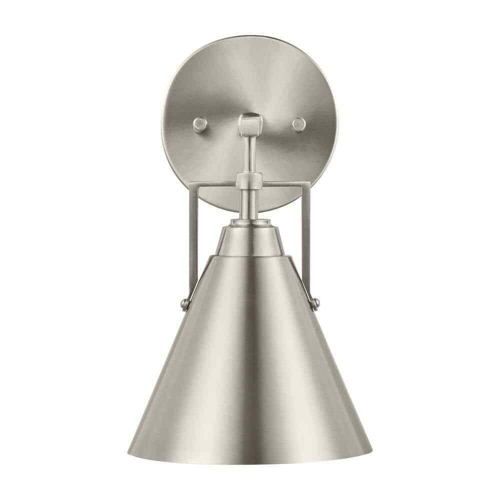 Home Decorators Insdale 1-Light Brushed Nickel Modern Bathroom Vanity Light