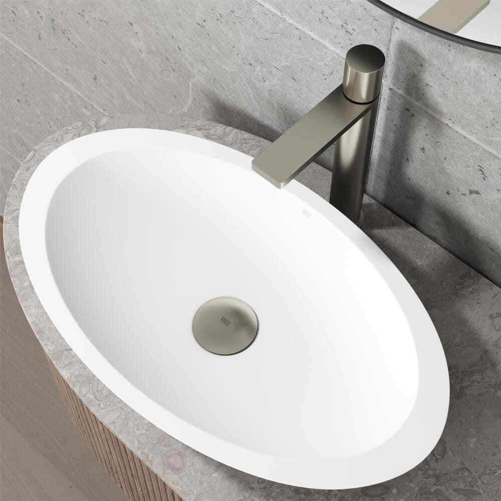 VIGO Vessel Bathroom Sink Pop-Up Drain and Mounting Ring in Brushed Nickel