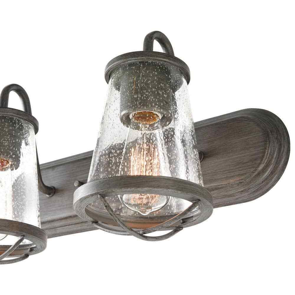 Home Decorators Georgina 18 in. 2-light Weathered Iron Industrial Indoor Vanity