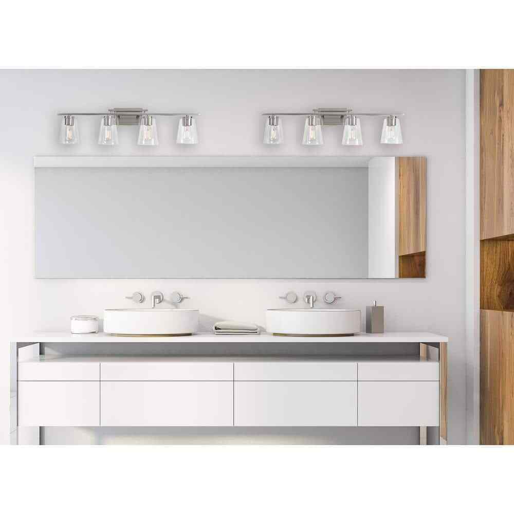 STANFORD LIGHTING Cassino 32 in. 4-Light Brushed Nickel Vanity Light