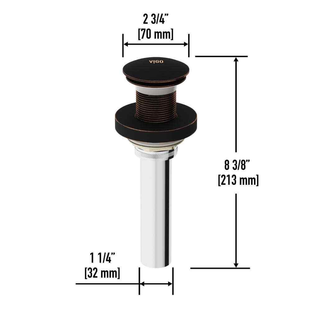 VIGO Vessel Bathroom Sink Pop-Up Drain & Mounting Ring in Antique Rubbed Bronze