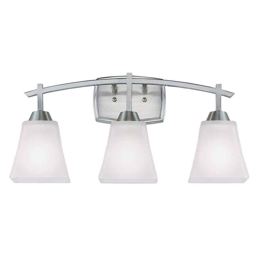 Westinghouse Midori 3-Light Brushed Nickel Wall Mount Bath Light 6573600