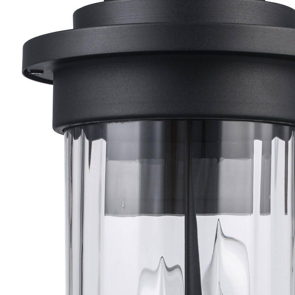 Bel Air Lighting Carmel 3-Light Black Outdoor Wall Light Fixture w/ Clear Glass