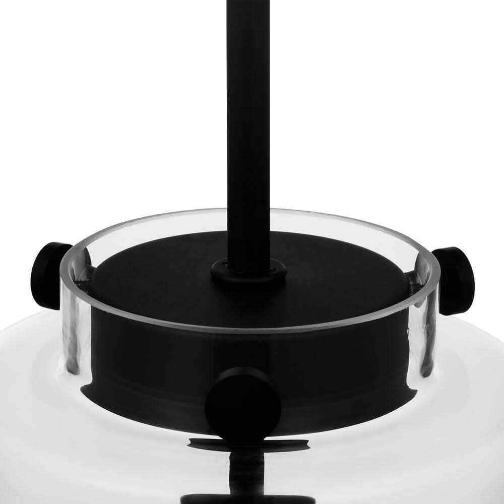 Hampton Bay Mullins 6.75 in. 1-Light Coal Mini Pendant Hanging Light