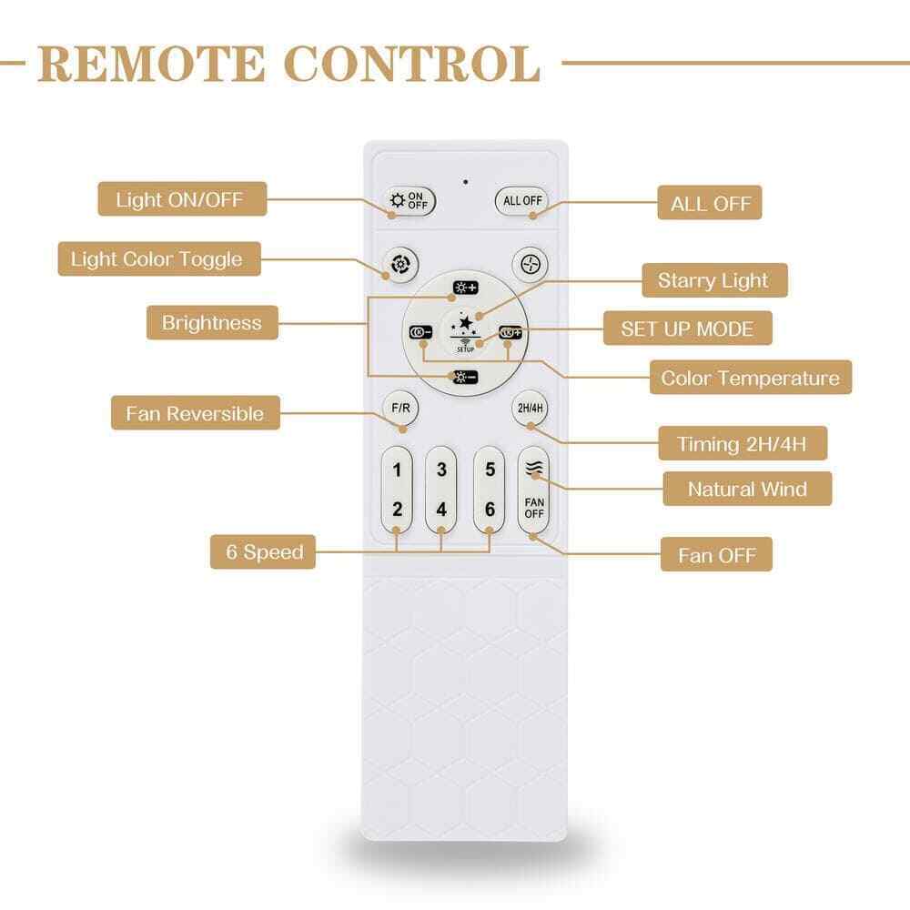 Bella Depot 19 in. Indoor Smart App Control White Ceiling Fan w/ Integrated LED