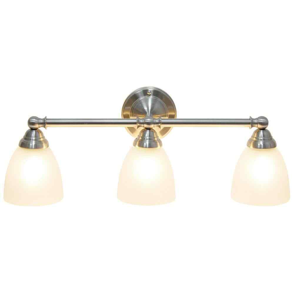 Simple Designs 25 in. Brushed Nickel Classic 3-Light Wall Mounted Vanity
