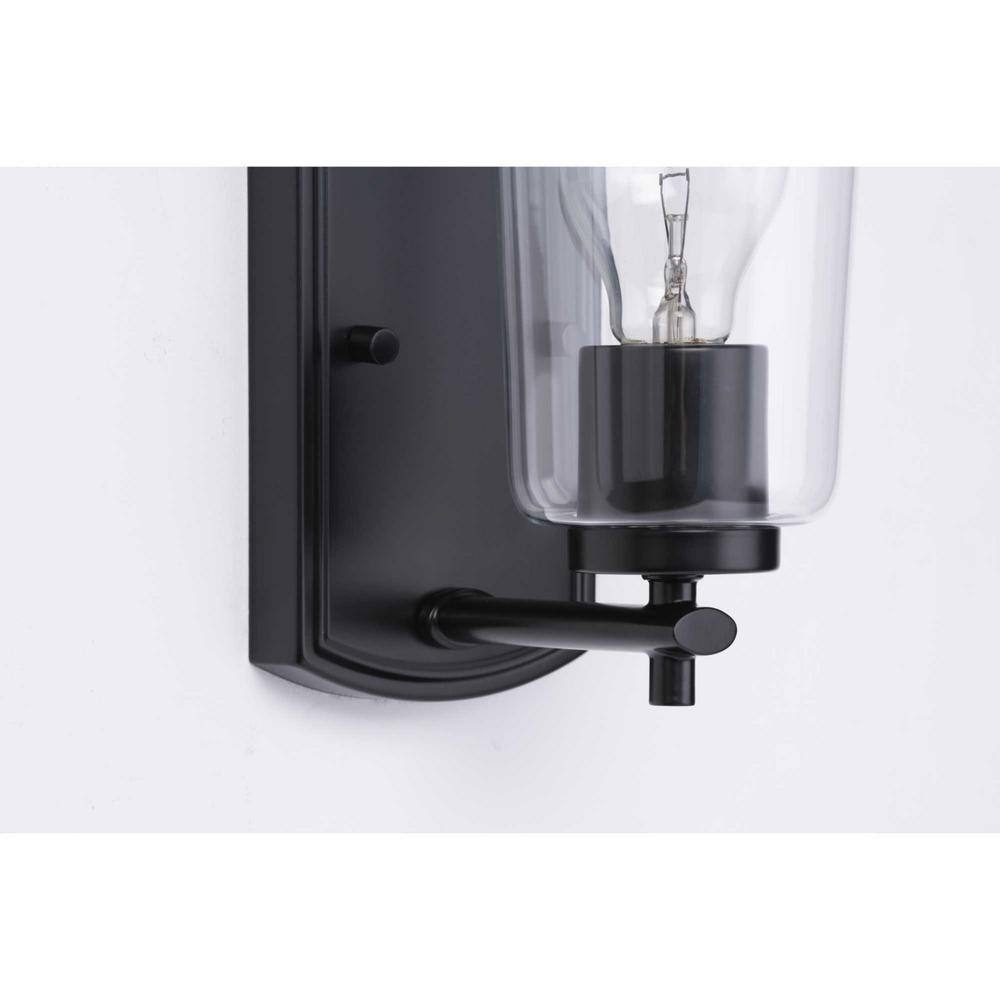 Progress Lighting Adley Collection Matte Black Clear Glass Bath Vanity Light