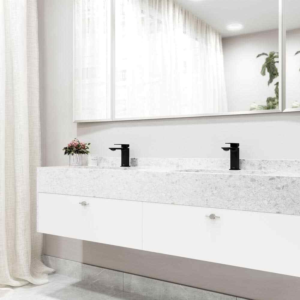 VIGO Dunn Single Handle Single-Hole Bathroom Faucet in Matte Black VG01054MB