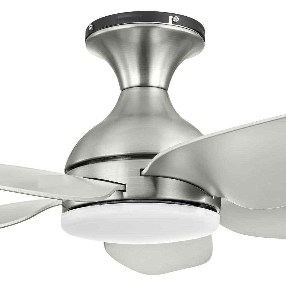Hampton Bay Ceva 54 in. Indoor/Outdoor Brushed Ceiling Fan w/ Light and Remote