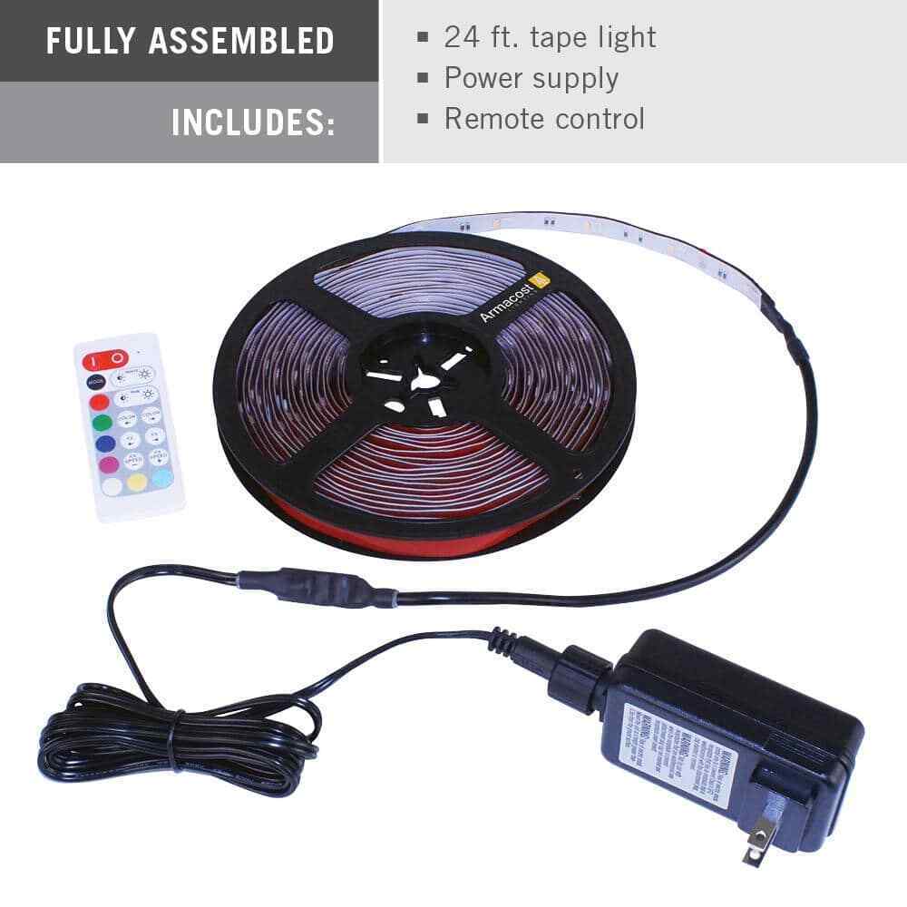 Armacost Lighting RibbonFlex Home 24 ft. RGB+W Indoor/Outdoor LED Tape Light Kit