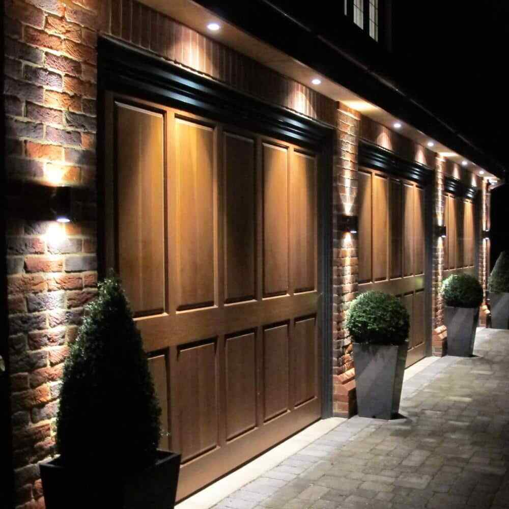 Feit Electric 8 in. 19-Watt Integrated LED Bronze Security Wall Light 4-Pack