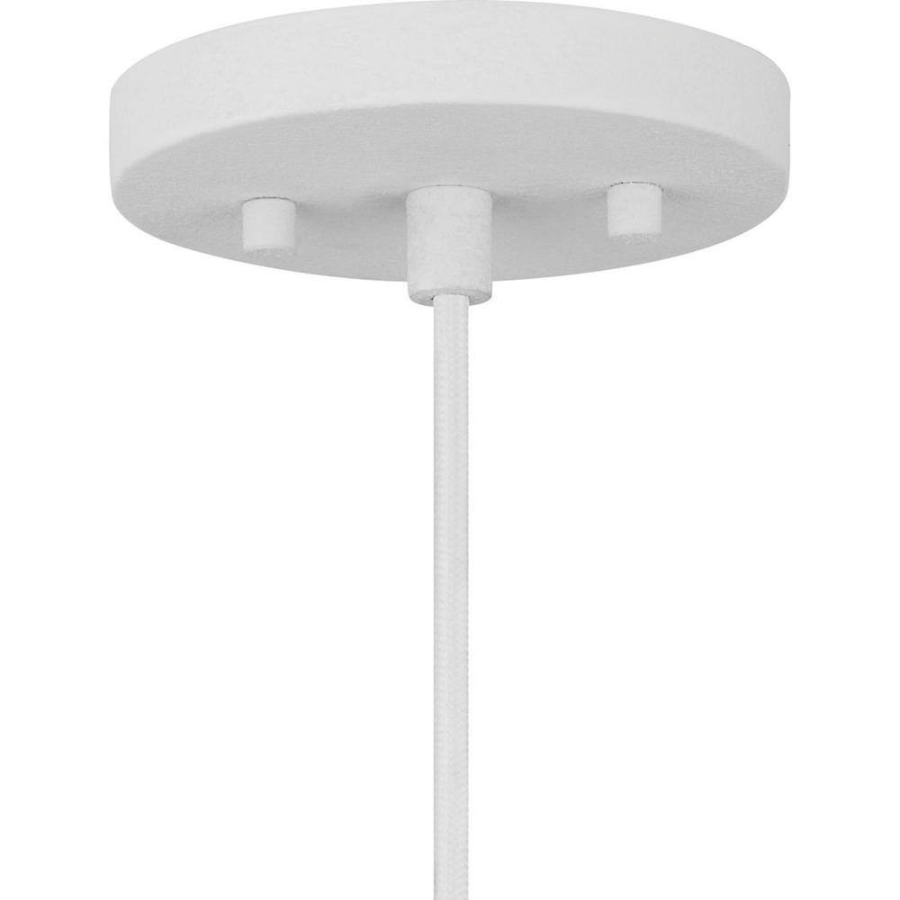 Progress Lighting Arriccio 14 in. White Plaster Round Shaded Pendant Light