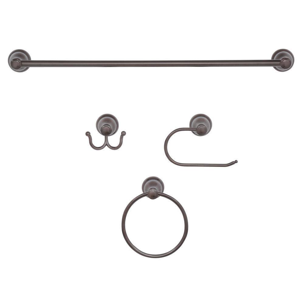 ARISTA Castilla Collection 4-Piece Bathroom Hardware Kit in Oil-Rubbed Bronze