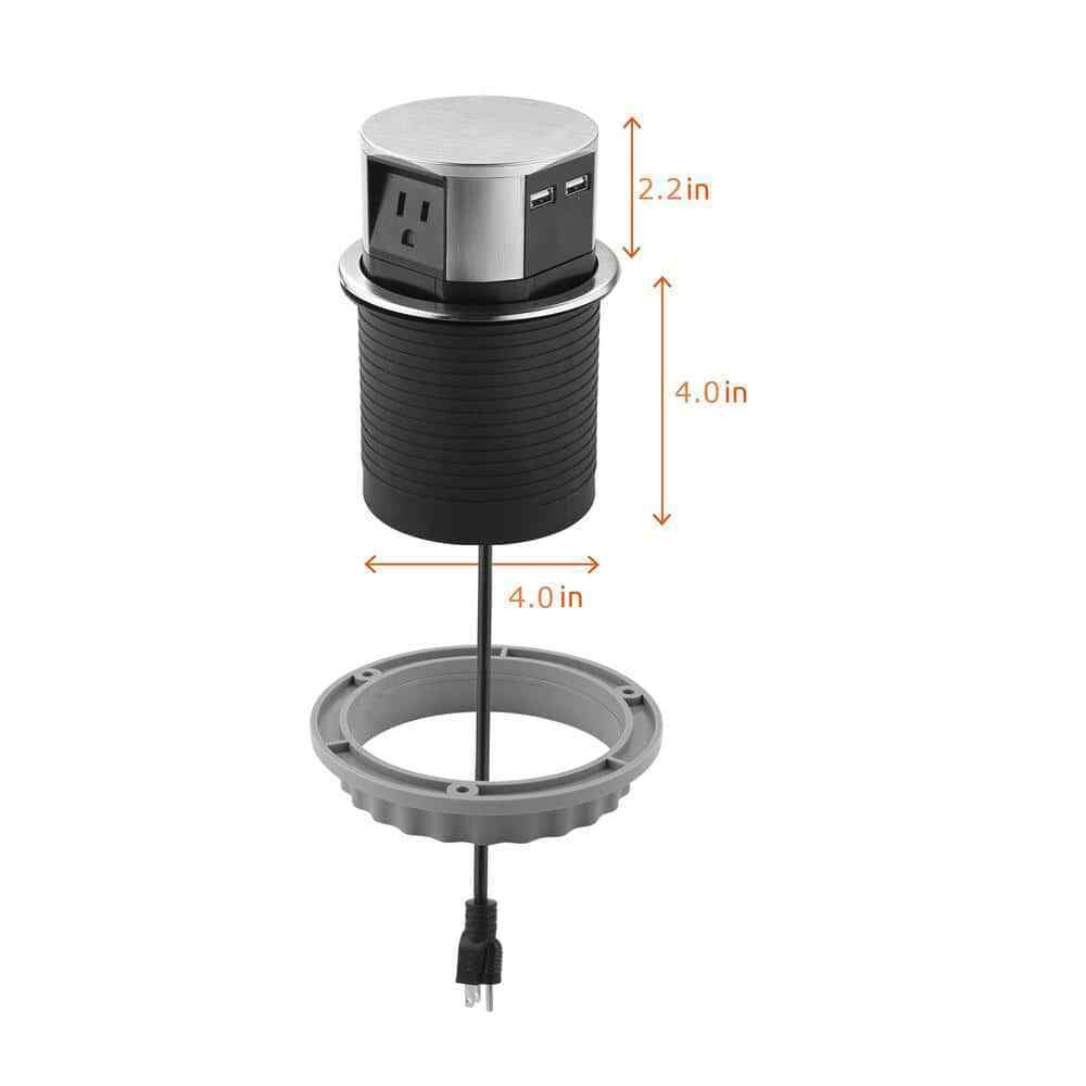 Link2Home Pop Up-Outlet Induction Charger USB-C Ports Surge Protection