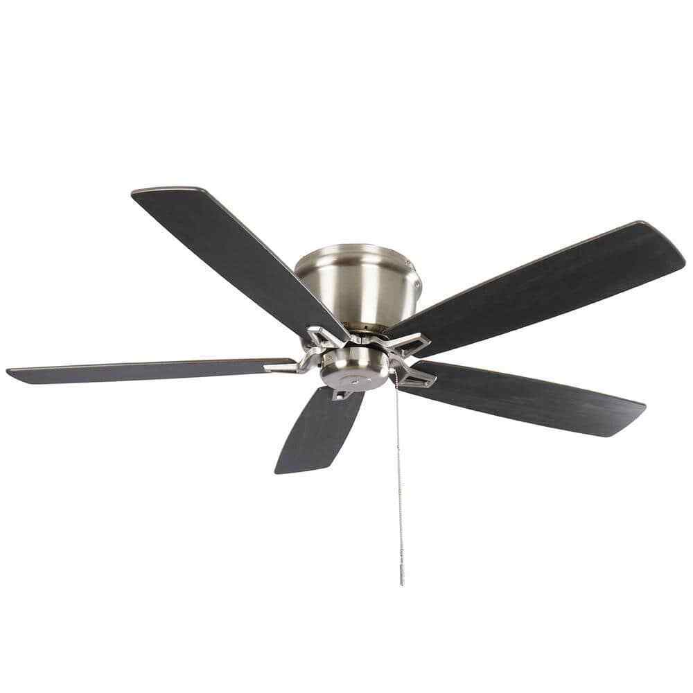 Hampton Bay Melrose 52 in Indoor LED Brushed Nickel Hugger Dry Rated Ceiling Fan