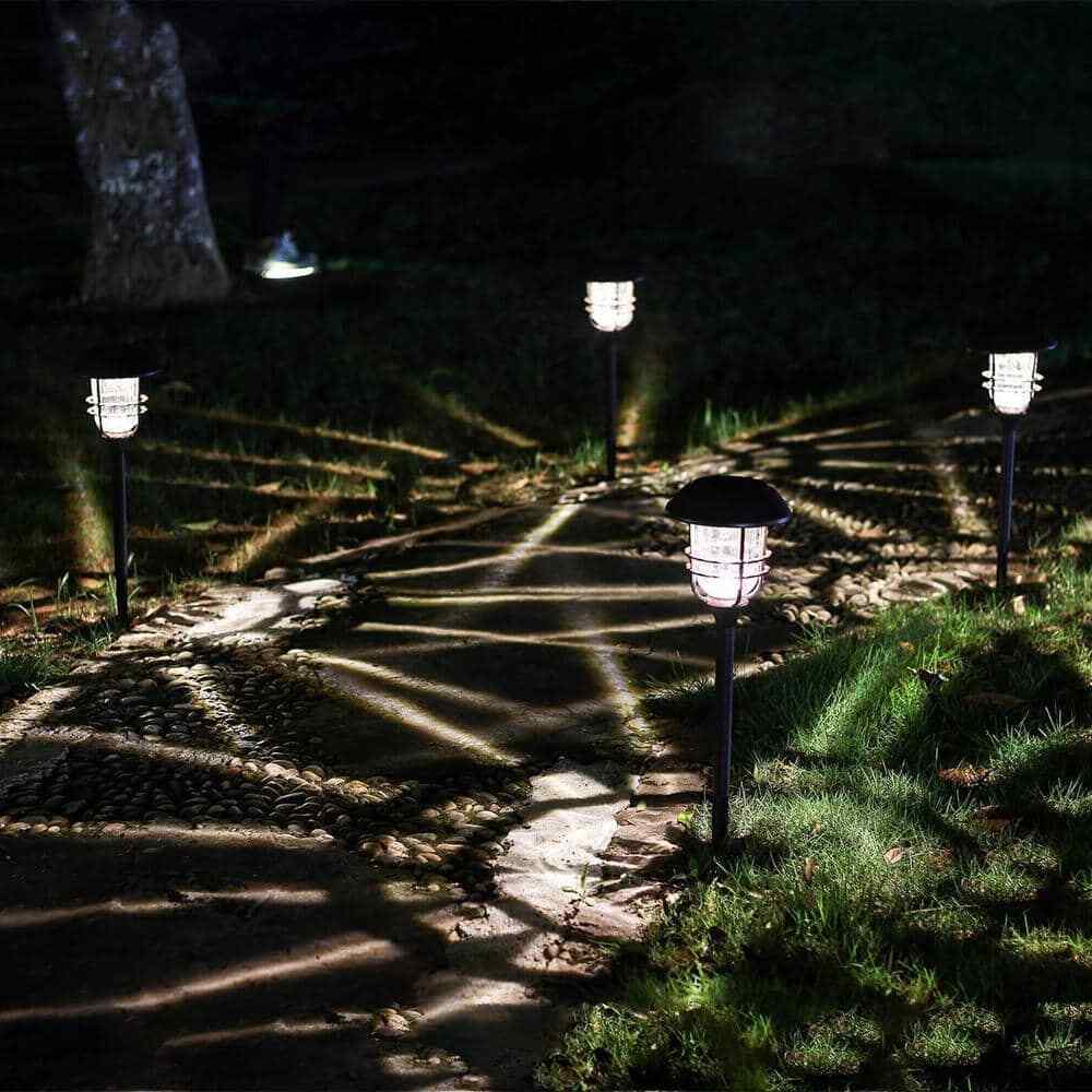 GIGALUMI LED Solar Bronze Path Lights with Aluminum Metal Outdoor (4-Pack)