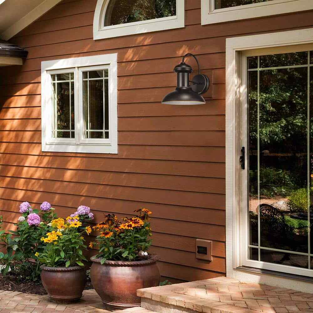 Globe Electric Jamenson Oil-Rubbed Bronze Farmhouse Indoor/Outdoor Wall Sconce