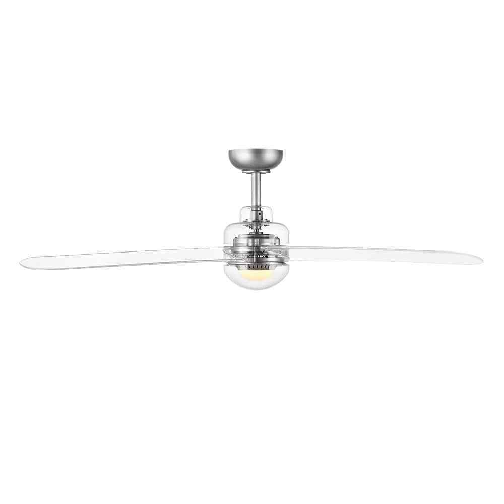 Home Decorators Everaine 52 in. White Integrated LED Silver Ceiling Fan