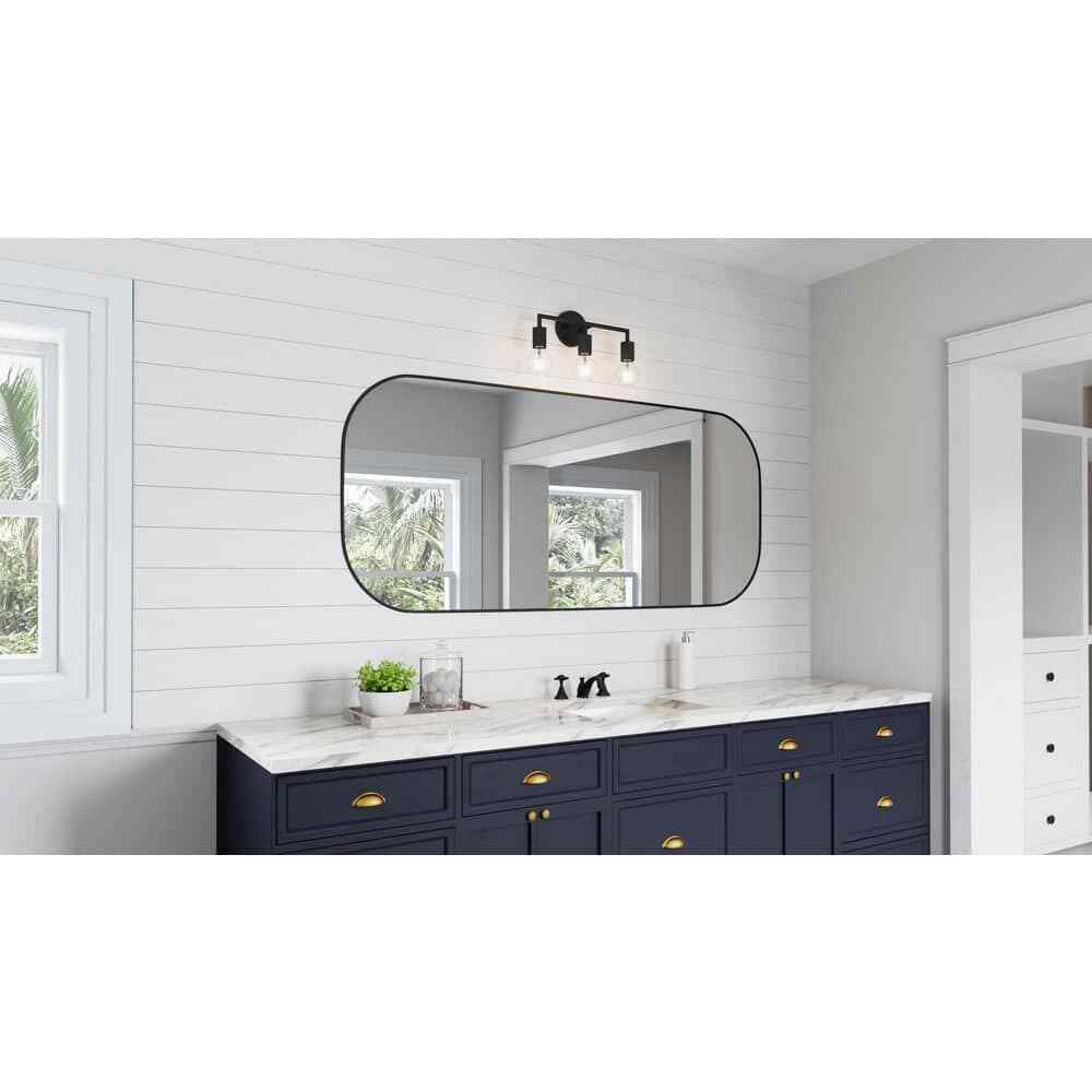 Bel Air Lighting Placerville 16 in. 3-Light Black Bathroom Vanity Light Fixture