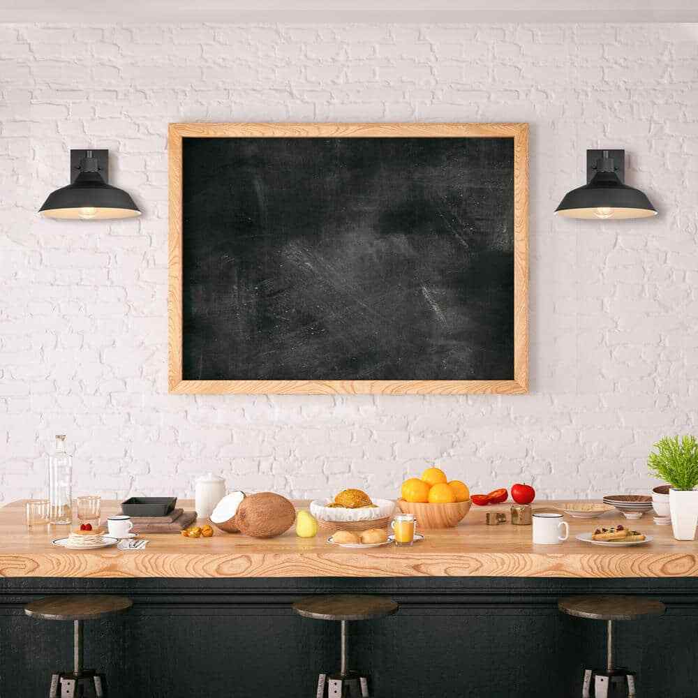 Globe Electric Sutton Matte Black Farmhouse Indoor/Outdoor 1-Light Wall Sconce