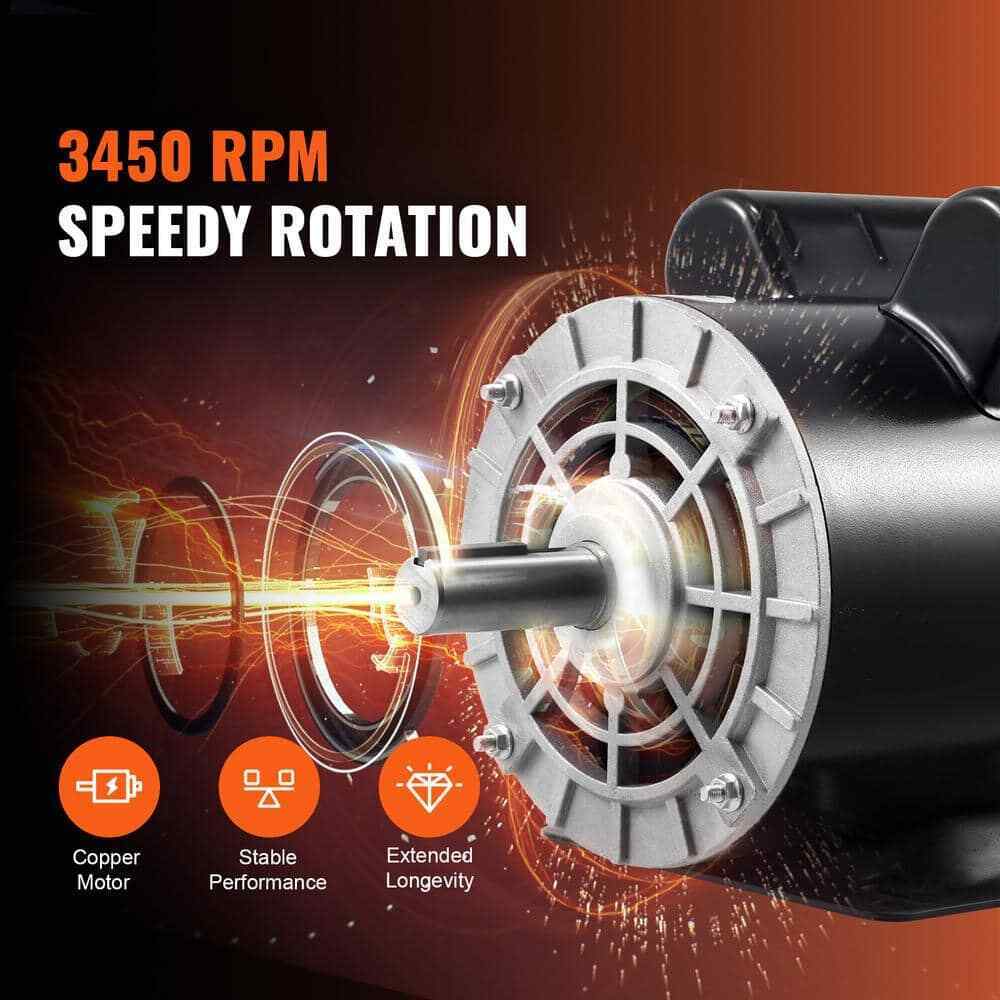 VEVOR 5HP Air Compressor Motor Single Phase Electric Motor Keyed shaft 230V