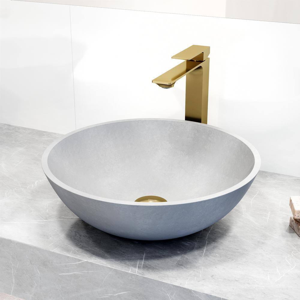 VIGO Dunn Single Handle Single-Hole Bathroom Vessel Faucet in Matte Brushed Gold