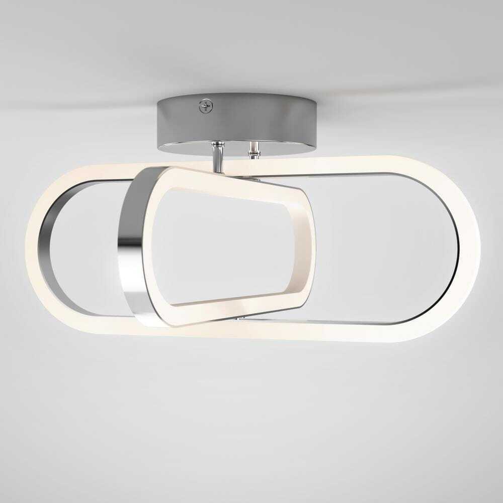 Artika Arlo 14 in. 1-Light Chrome LED Modern Flush Mount Ceiling Light