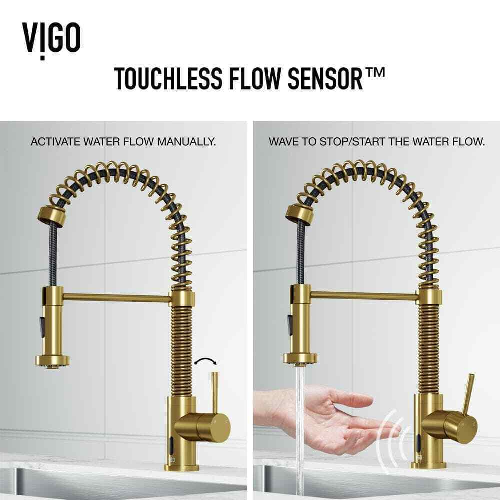 VIGO Edison Single Handle Pull-Down Sprayer Kitchen Faucet w/ Touchless Sensor