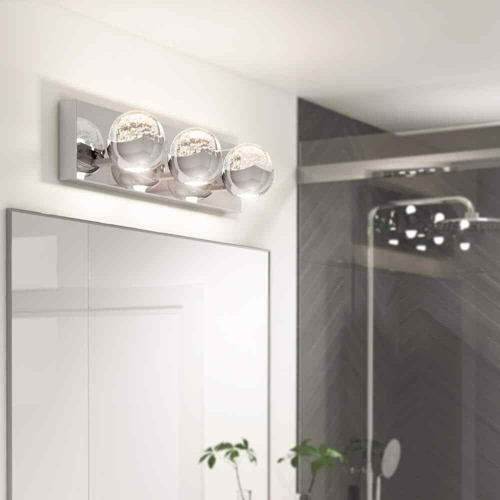 Artika Oracle 20 in. 3 Light Chrome Modern Integrated LED 5 CCT Vanity Light Bar