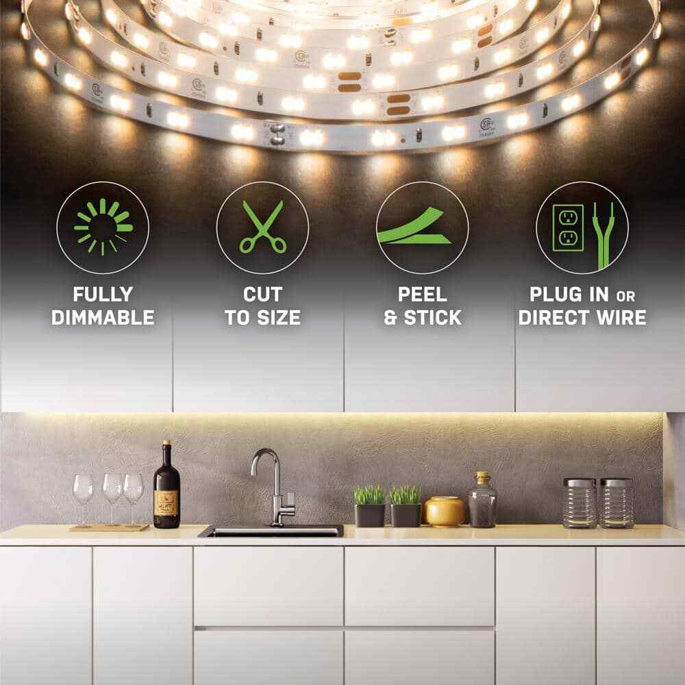 Commercial Electric 16 ft. LED Tunable White Tape Light Kit- Under Cabinet Light