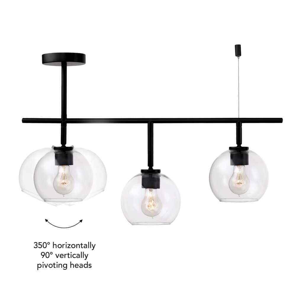 Globe Electric 2.3 ft. 3-Light Matte Black Fixed Track Lighting Kit 91002804