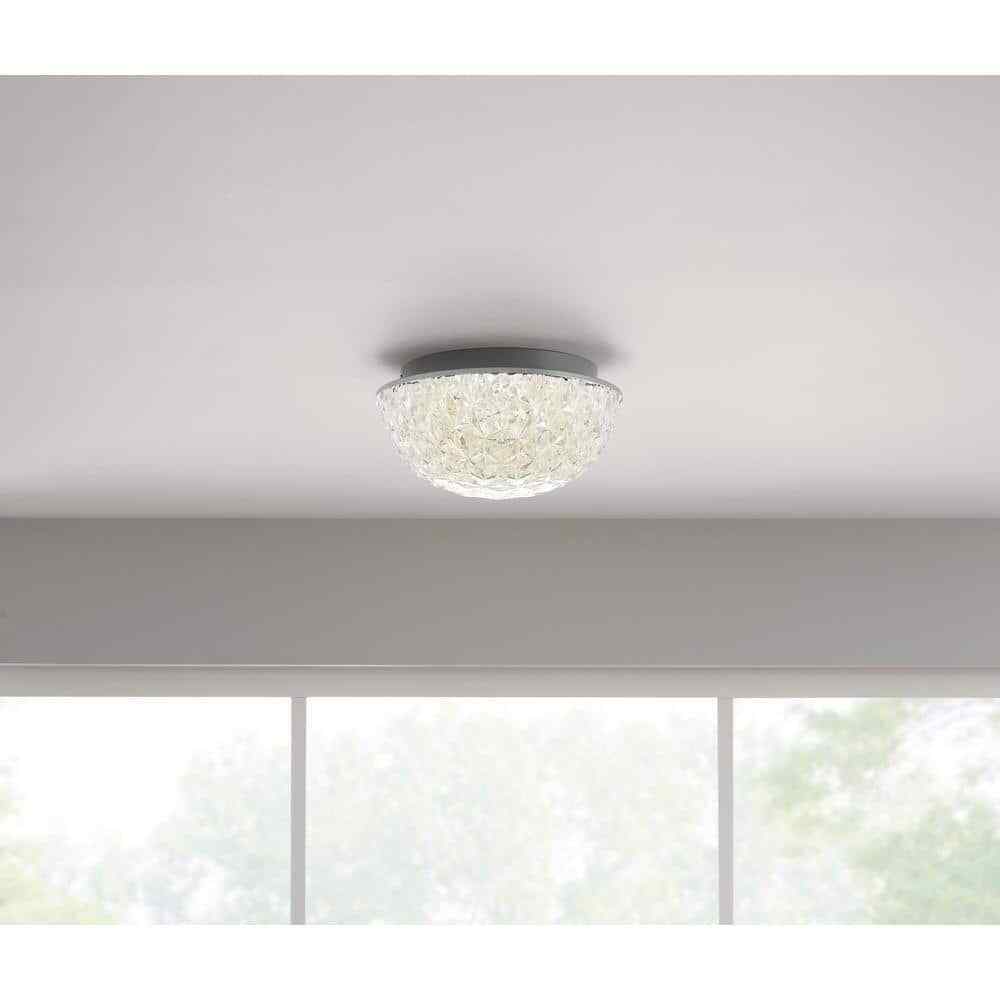 Home Decorators Ellis Place Chrome LED Round Flush Mount Modern Ceiling Light