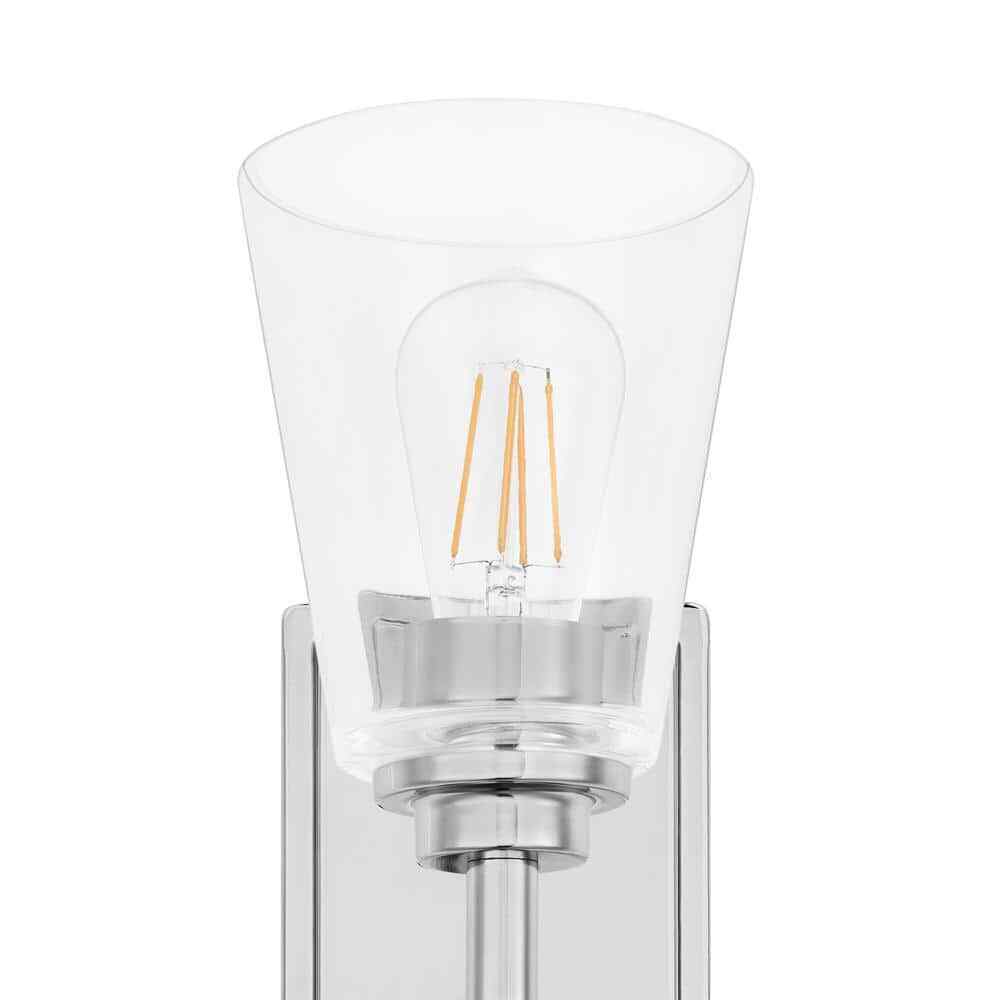 Hampton Bay Wakefield 5.25 in. 1-Light Chrome Modern Wall Mount Sconce Light