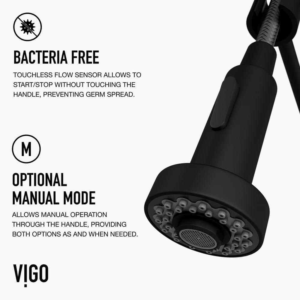 VIGO Edison Single Handle Pull-Down Sprayer Kitchen Faucet w/ Touchless Sensor