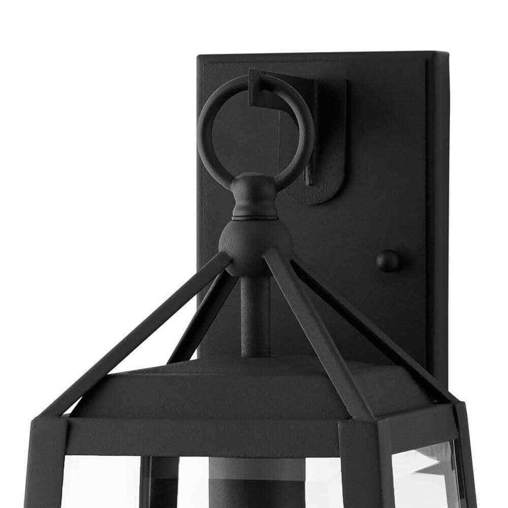 Home Decorators Blakeley 1-Light Black Outdoor Wall Lantern w/ Beveled Glass