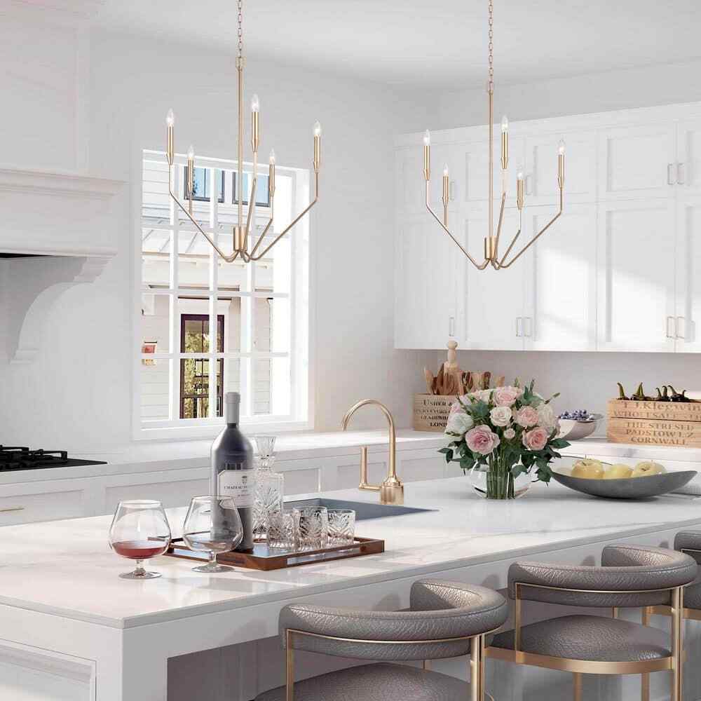 Uolfin 5-Light Transitional Chandelier Pendant Light for Kitchen Bedroom