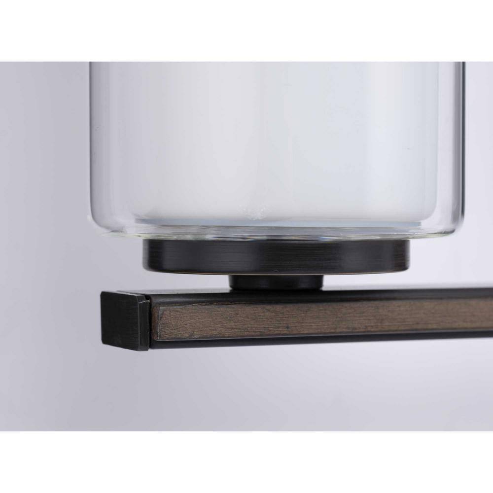 Progress Lighting Mast 4-Light Antique Bronze Clear Glass Coastal Bath Vanity