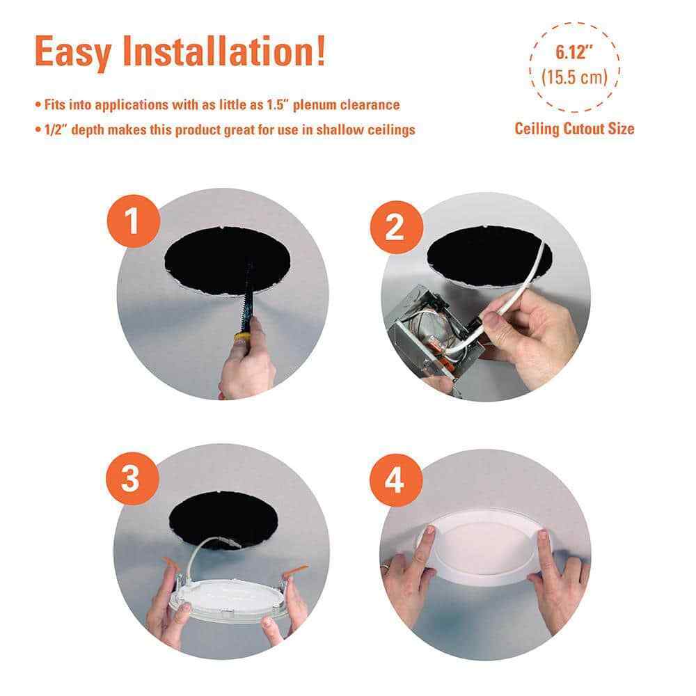 HALO HLB Series 6 in. Canless Dimmable Indoor Outdoor LED Recessed Light Kit