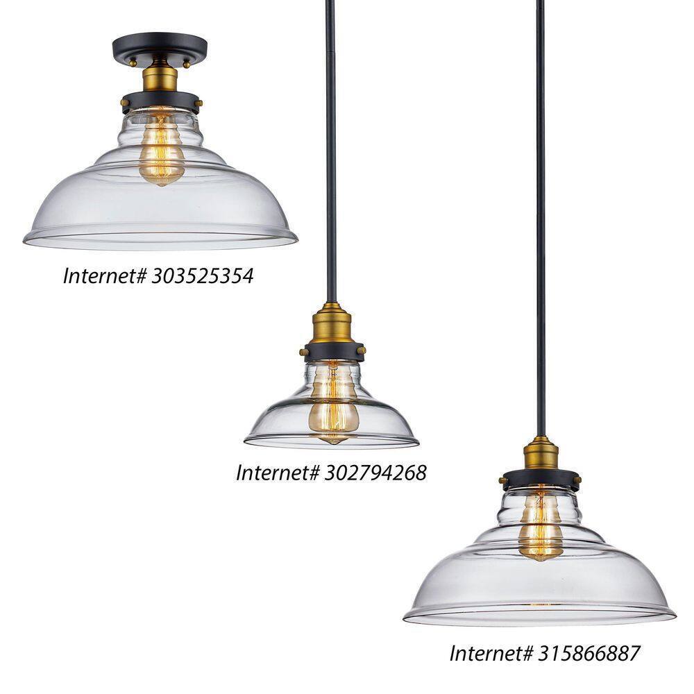 Bel Air Lighting Jackson 13.5" Oil Rubbed Bronze Semi-Flush Mount Ceiling Light