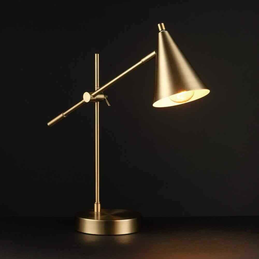 Novogratz x Globe Electric Tacoma 18 in. Matte Brass Balance Arm Desk Lamp 52887