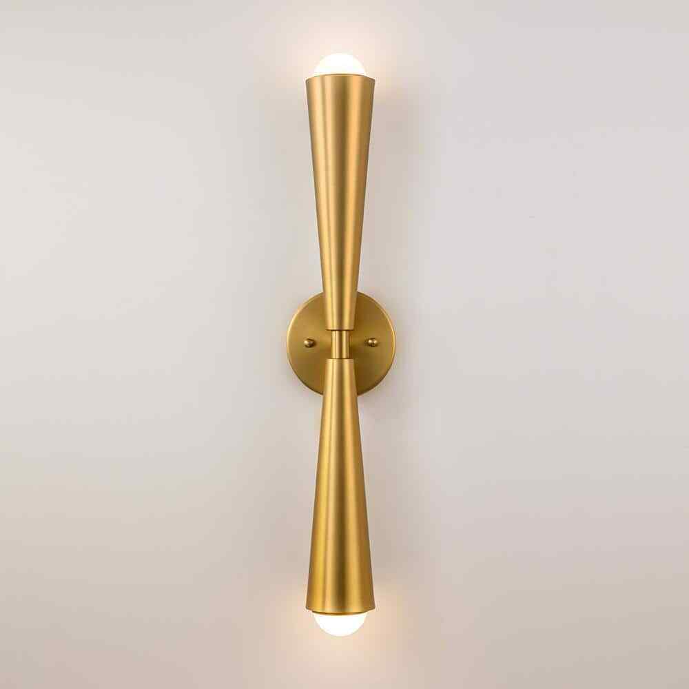 RRTYO Aaru Brass Up Down Cone Linear LED Bathroom Vanity Light Wall Sconce