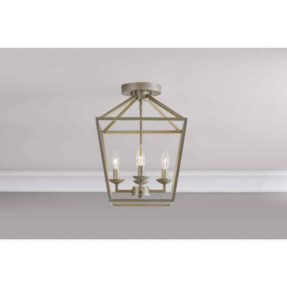 Home Decorators Weyburn 16.5 4-Light Antique Silver Leaf Ceiling Light Fixture