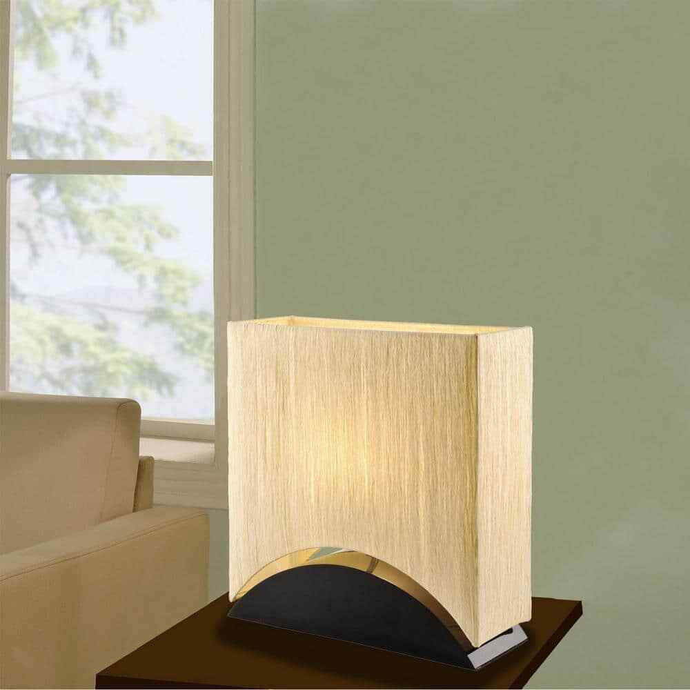 ARTIVA Sakura 17 in. Modern Premium Shade Table Lamp w/ Black Lacquer Wood Base