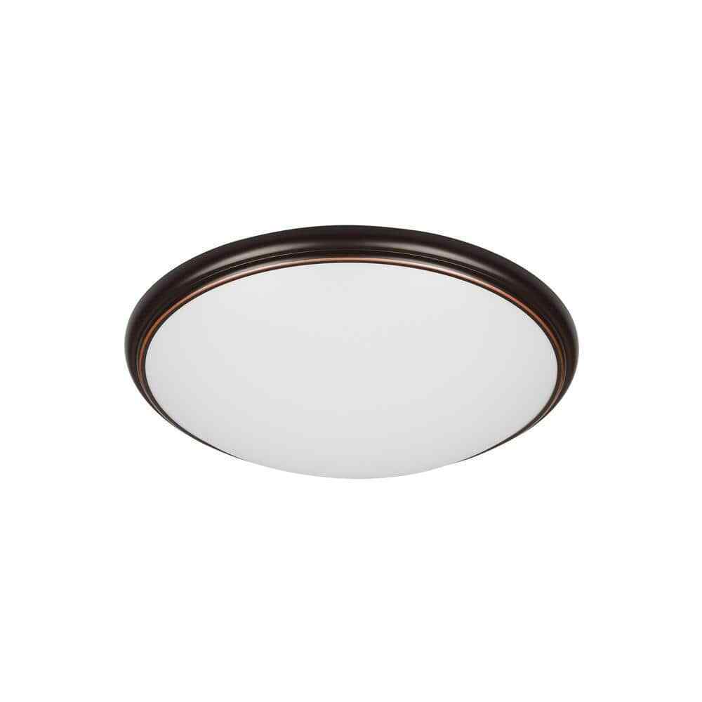 Commercial Electric 12" Light Brushed Nickel and Oil-Rubbed Bronze Flush Mount