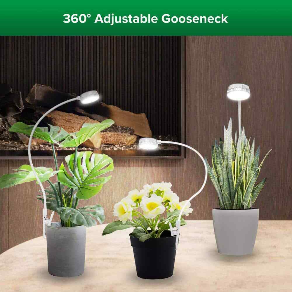 SANSI White Clip LED Grow Light Full Spectrum Dimmable Auto On/Off 4000K 3-Pack