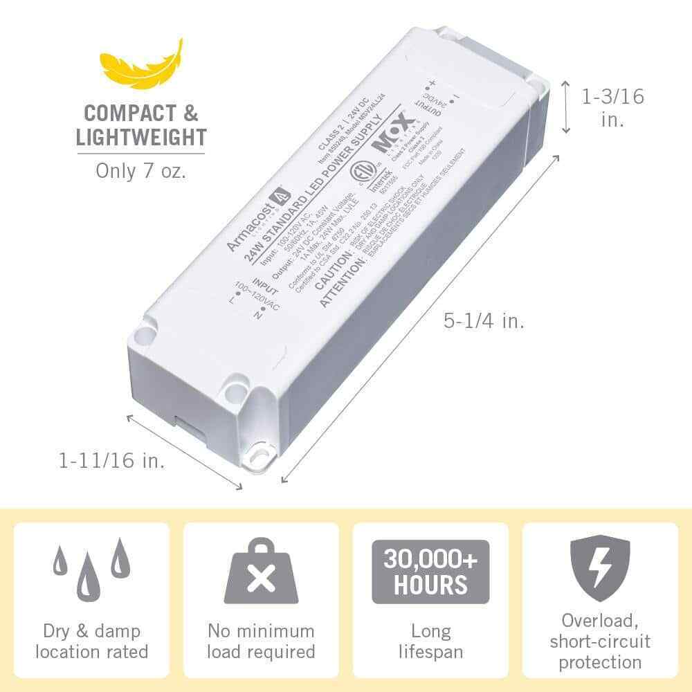 Armacost Lighting LED Power Supply 24-Watt Standard Driver 24-Volt Transformer