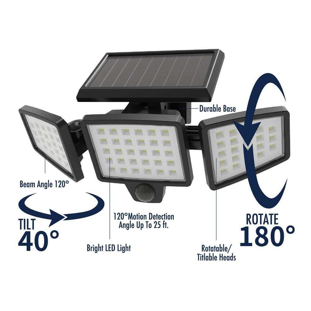 Pinegreen Lighting Integrated LED Black120-Degree Solar Motion Activated Light